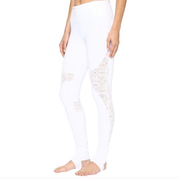 alo yoga // white laser-cut stirrup leggings - Picture 6 of 6